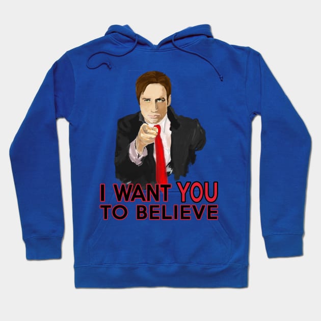 Mulder I Want To Believe Hoodie by VintageTeeShirt